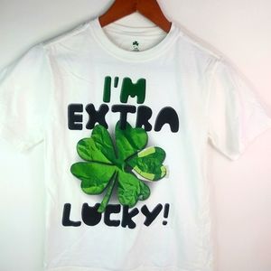 St. Patricks L Girls Xtra Lucky BandAids Top